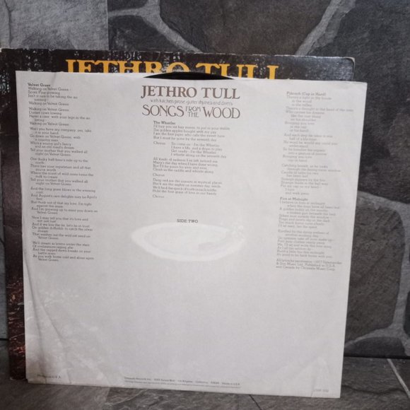 Jethro Tull Songs From The Wood Vinyl Record CHR 1152  Year 1977 - Picture 8 of 10
